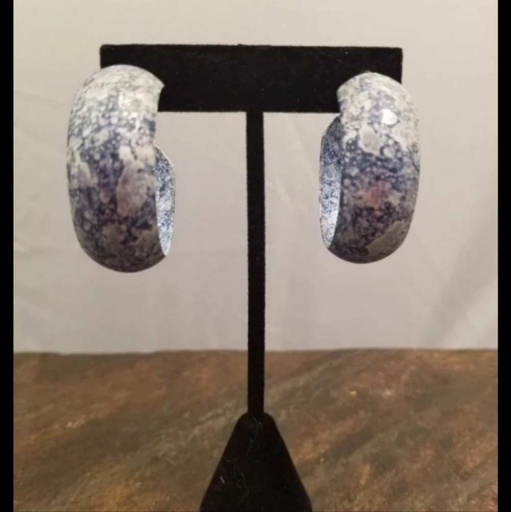 ACID WASHED JEAN LOOK EARINGS